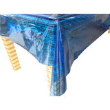 Toalha De Mesa Plástico Azul Grosso 1,40x1,40 Gram 0,20mm 