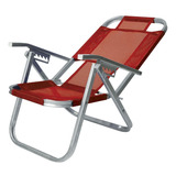 Silla De Playa Ipanema Red Tall Btf En Aluminio Color Rojo