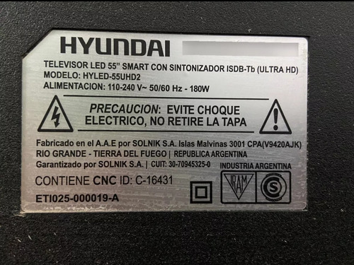 Televisor Led 55 `` Smart Hyundai