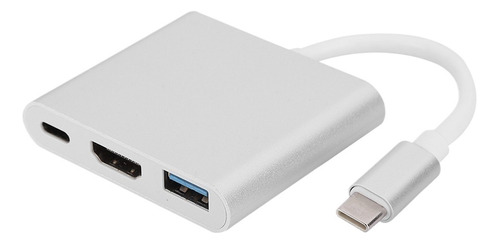 Adaptador Convertidor Tipo C A Hdmi 3 En 1 Portátil Multifun