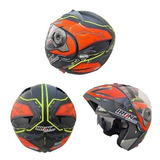 Casco Abatible Dot Neon Diseño Deportivo Motociclista