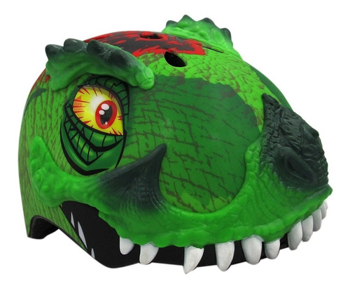 Casco Bicicleta Trexawesome Dinosaurio Verde Niños C-preme