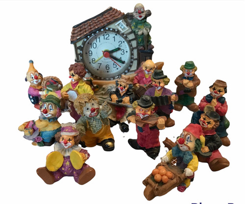 Payaso Miniaturas Con Reloj Precio Por El Lote Antiguo