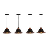 Lamapra Industrial Color Cobre Y Negro, Colgante (pack X 4)