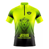 Camisa De Ciclismo Masculina Gospel Leão Tribo Judá Uv+50