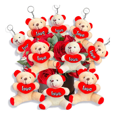 10 Ositos Peluche Llavero Corazón Love You San Valentín Amor | Meses sin interés