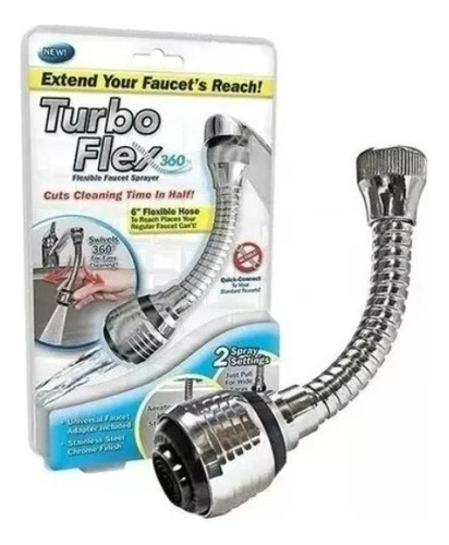 Turbo Flex Extension Flexible Grifo Llave De Agua 360 Nuevo 