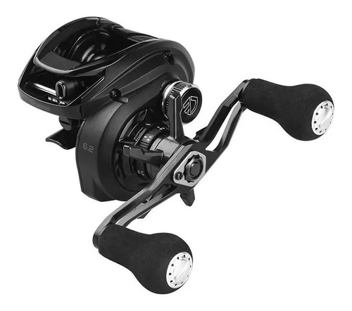 Reel Huevito Rotativo Okuma Hakai Dt 7 Rulemanes Perfil Bajo Color Negro Lado De La Manija Izquierdo