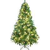 Arbol Navidad Verde Frondoso 2.20 Cm Luces Led 1104 Ramas