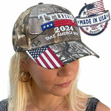 Gorra Camuflada  Trump 2024  Hecha En Ee. Uu. Para La Campañ