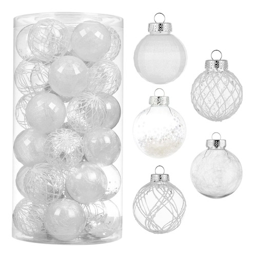 Bolas Pelotas Transparentes Blancas Para Arbol De Navidad