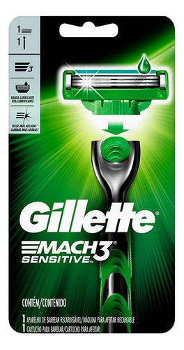 Máquina Afeitar Gillette Mach3 Sensitive