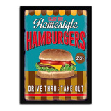 Quadro Decorativo Para Cozinha Hamburgers 