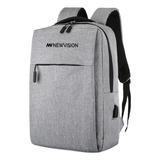 Mochila Porta Notebook Newvision Dc157 Color Gris Diseño Lisa 35l