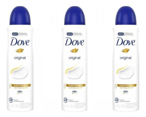 Kit 3 Desodorante Dove Original Aerossol 150ml