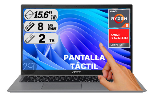 Portatil Acer  Ryzen 5 Ssd 2000gb Ram 8gb Fhd 15.6 Tactil