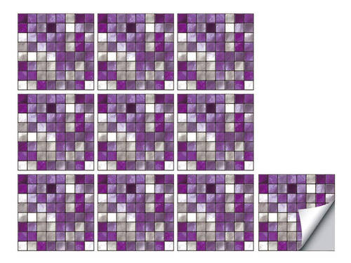 Imikeya 10 Pegatinas De Azulejos De Mosaico 3d Autoadhesivas