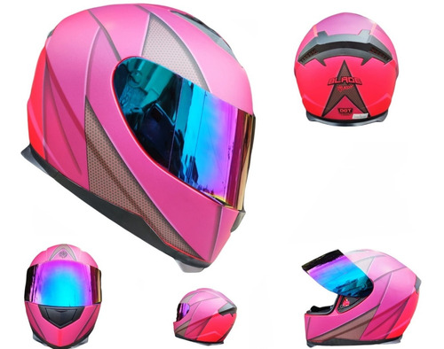 Casco Kov Blade Rosa Certificacion Dot Mica Tornasol