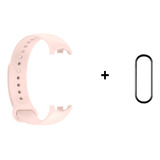 Pulseira Para Xiaomi Mi Band 8 De Silicone + Pelicula 3d Cor Rosa Pastel