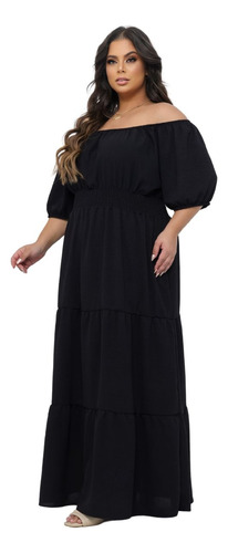 Vestido Longo Plus Size Ciganinha Moda Envangelica Soltinho