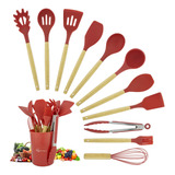 Juego Utensilios De Cocina Silicona Antiadher Durable 12 Pzs