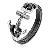 Pulsera De Hombre De Cuero Martillo Vikingo Elegante 1