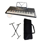 Teclado Musical Profissional 61 Teclas Usb Suporte E Capa