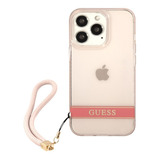 Funda Guess Stripe Rosa Compatible Con iPhone 14 Pro Max