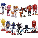 Kit 12 Miniatura Super Sonic Boom Tails Robotnik Knuckles Am