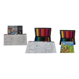 Set 72 Lápiz Acuarelas + Pincel De Agua + Cuaderno De Dibujo