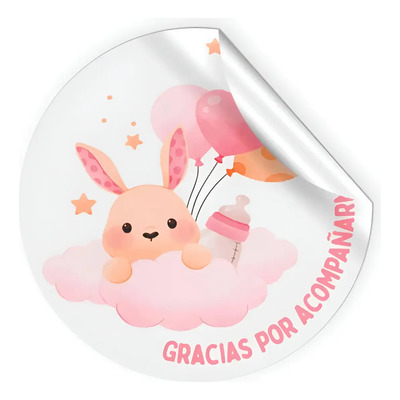 100 Etiquetas Adhesivas Gracias Por Acompañarnos Color Rosa  | MercadoLibre