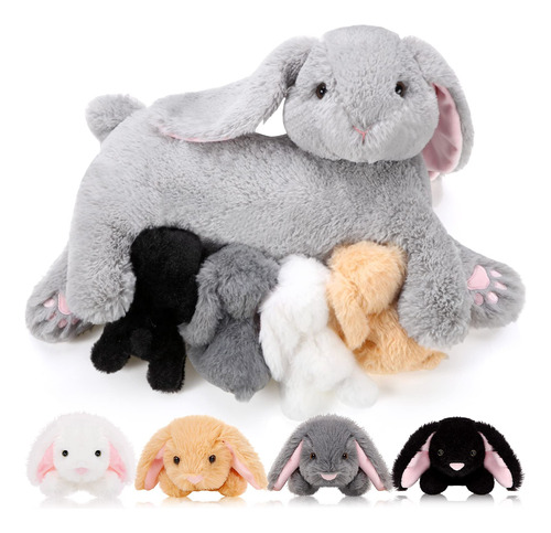 Conejo De Peluche Con Conejitos De Peluche Para Bebs, Juguet