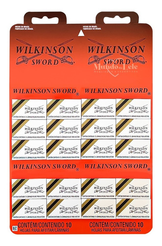 Lâmina Aço Wilkinson Barbear 1 Cartela Com 60 Unidades