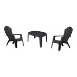 Juego 2 Sillones Miami Y Mesa Monoblock Mascardi Negro