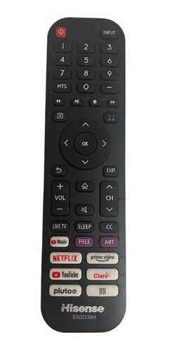 Control En2d30h Para Pantalla Smart Tv Hisense Vidaa 50h6g