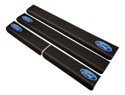 Cubre Zocalos Carbono Ford Ecosport L/vieja Logo Resinado