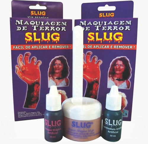 Kit De Maquiagem Slug Terror Zumbi Vampiro Halloween