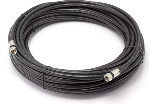 Cable Coaxil Rg-6 Negro Armado Conectores Prensados D 20mts