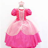 Vestido Infantil Tematico Princesa Aurora + Coroa Oferta