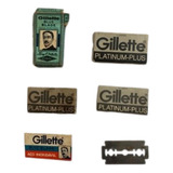 11 Lâminas Barbear Gillette Antigas Original Coleção Sem Uso