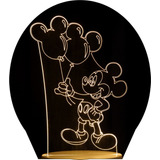 Luminária 3d De Mesa Mickey Com Balões