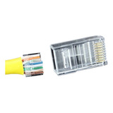 Conector Rj45 Cat6 Con Guia Terminal Red Paquete X 10 Und