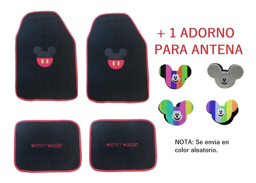 Kit 4 Tapetes Alfombra Mickey Mouse Vw Beetle 2007