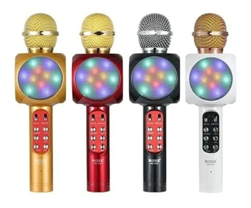Microfone Karaoke Lelong Bluetooth Leds Presente Crianças