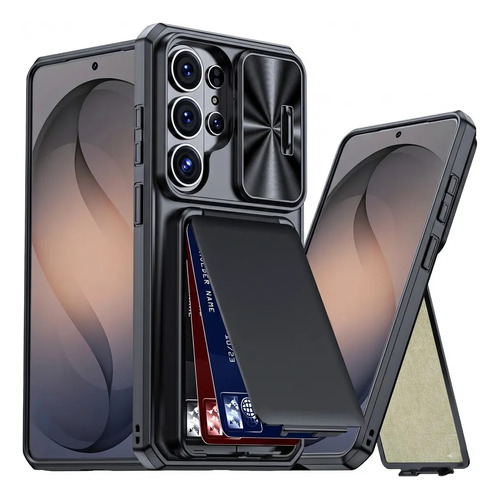 Funda Para Samsung Galaxy S26 Ultra Con Tarjetero Oculto, Tapa Deslizante Para Cámara, Protección Rfid Antirrobo, Anticaídas, Ultradelgada Y Cómoda