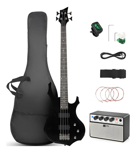 Barata Kit Bajo Electricos 4 Cuerdas Con Amplificador Y Fund