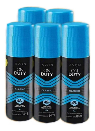 Set De 5 Desodorantes Azul Avon On Duty 