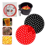 Tapete Esteira Culinário Silicone Redondo Para Air Fryer