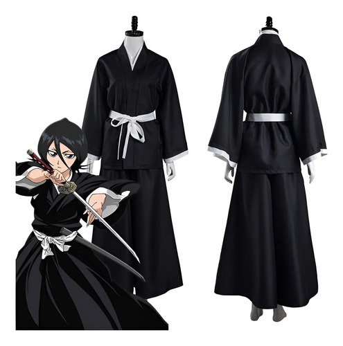 2025 Bleach Kuchiki Rukia Kimono Costume Para Cosplay | Parcelamento sem juros