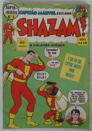 Super-heróis: Shazam 1ª Série N° 5 Ebal Mai-jun 1974